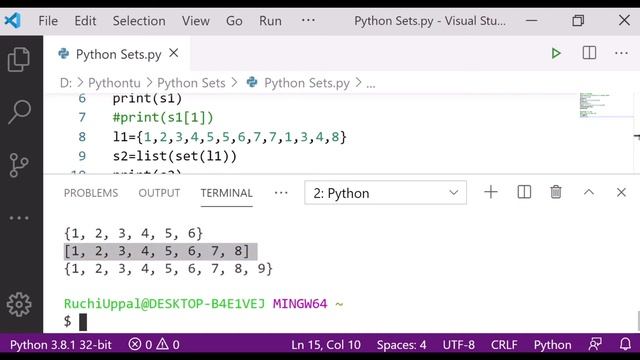 Python Sets Introduction смотреть онлайн