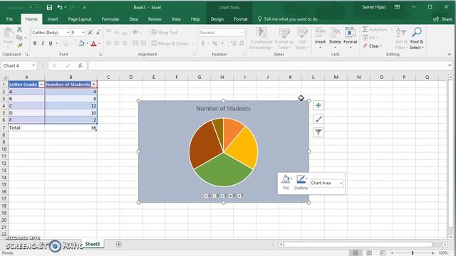 Creating Pie Chart in Microsoft Excel 2016 (Office 365) смотреть онлайн