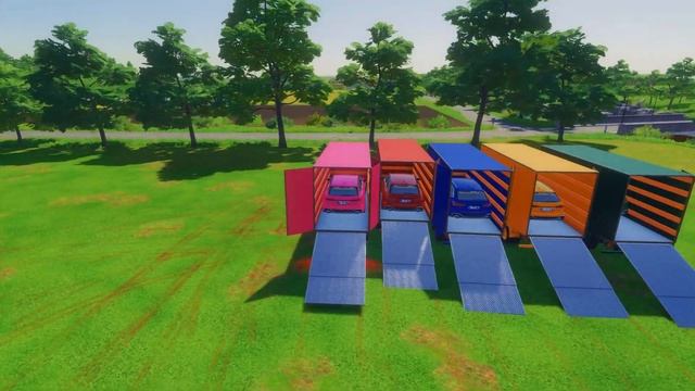 TRANSPORTING OF COLORS ! TRANSPORT MULTICOLORED AUDI A6 WITH COLORED TRUCKS ! Farming Simulator 22 смотреть онлайн