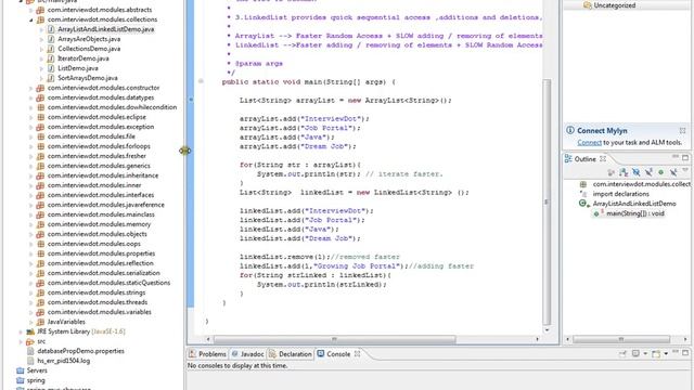 Java Difference between ArrayList and LinkedList смотреть онлайн