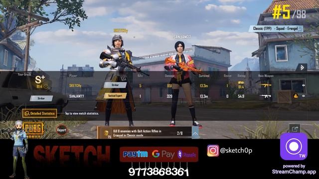 ASIA #13 CONQUEROR....... (top 13%) SHORT STREAM || SKETCH || PUBG MOBILE KR LIVE || !insta !device смотреть онлайн