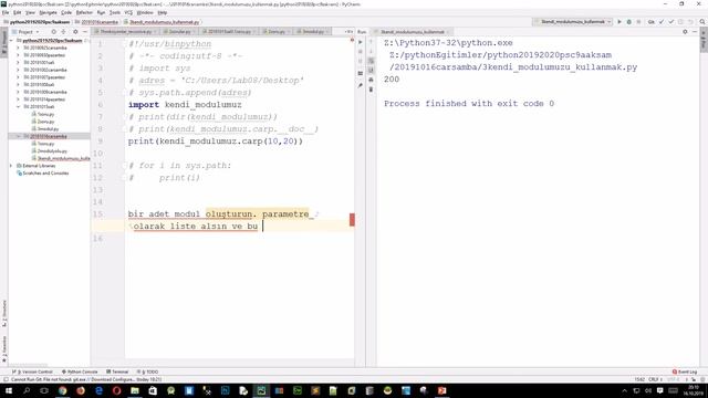 python 38 kendi modulumuzu yazmak ve kullanmak смотреть онлайн