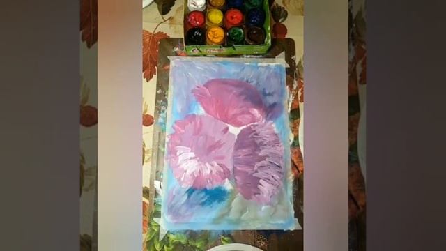 Рисуем пионы гуашью смотреть онлайн