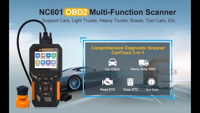 HUMZOR NC601 OBD2 Scanner Diagnostic Tool смотреть онлайн