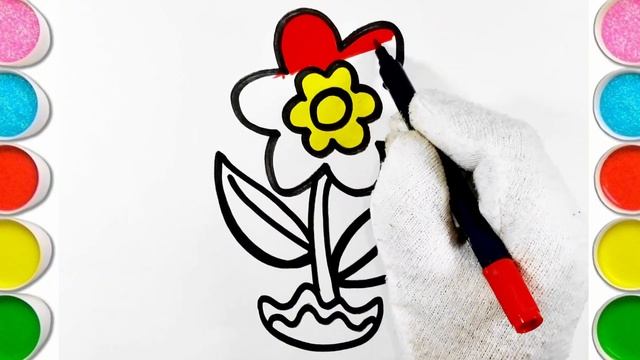 Flower Drawing For Kids, Painting and Coloring For Kids, Toddlers смотреть онлайн