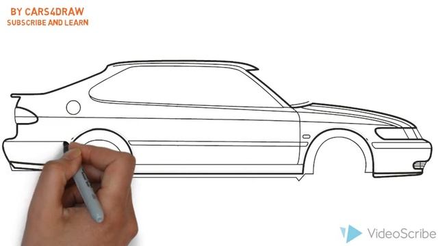 How to Draw a Saab 9-3 Coupe / Как нарисовать Saab 9-3 Coupe смотреть онлайн