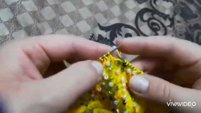 Как вязать спицами с бисером#бусинками смотреть онлайн