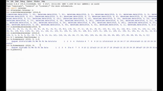 Модуль calendar python Tutorial смотреть онлайн
