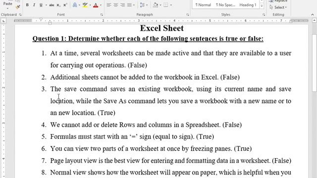 #8 - Excel Part 1 Sheet Questions Solutions смотреть онлайн