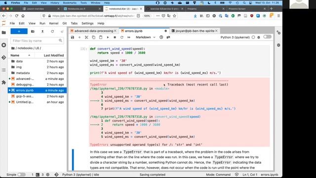 Geo-Python 2021 Lesson 6.2 - Data analysis with Pandas (ctd.), debugging смотреть онлайн