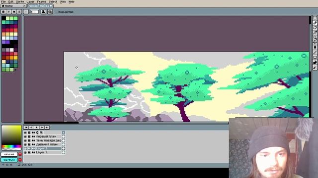 Как нарисовать пейзаж Pixel art часть 2 смотреть онлайн
