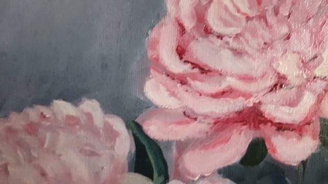 Обзор картины маслом на холсте Пионы живопись цветы #живопись #картинамаслом #художник #интерьер смотреть онлайн