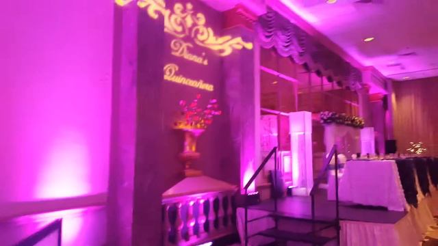 Fuschia Uplighting and Custom Gobo for Diana's Quinceanera 10-2015 смотреть онлайн