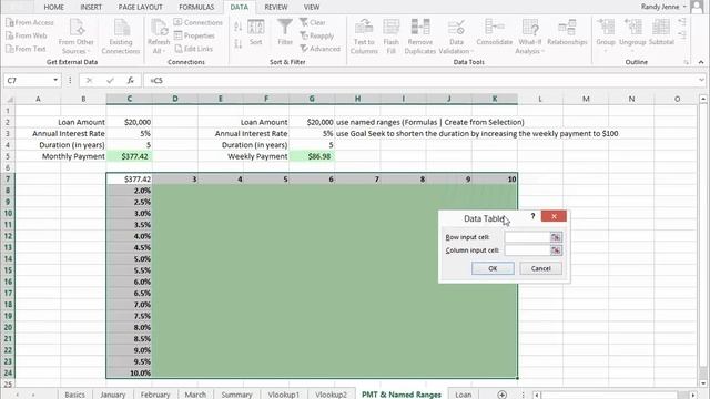 Excel: Data table смотреть онлайн