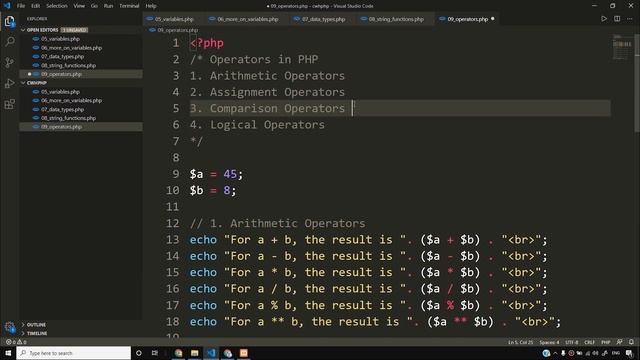 Operators in Php | PHP Tutorial #9 смотреть онлайн