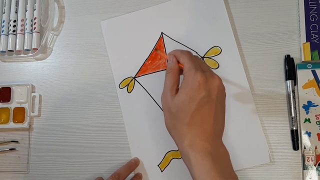 How ro draw a kite / Drawing for kids / Рисование для детей / Воздушный змей / Сурет салу Батпырауы смотреть онлайн
