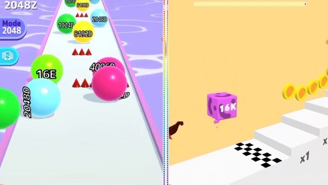 Satisfying Mobile Game/ Ball Run 2048 in Infinity mod merge jump 2048 - 2048 ball Gameplay level #1 смотреть онлайн