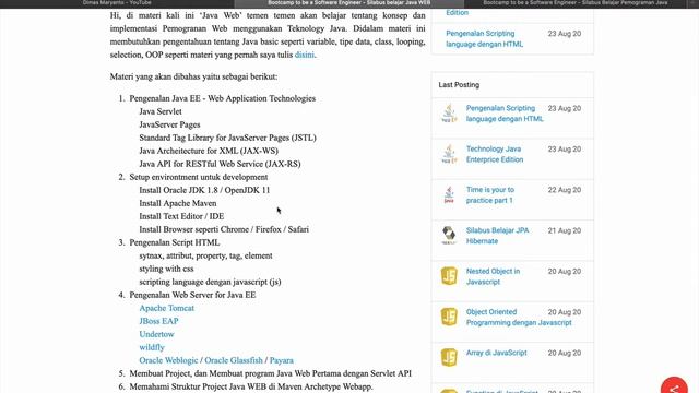 #01 - Silabus Java EE (Java Web Technology) смотреть онлайн