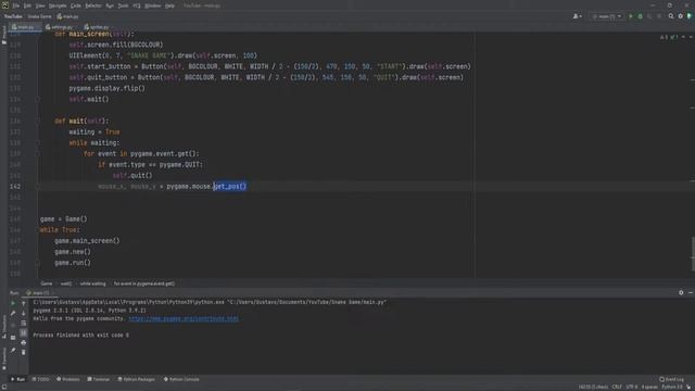 Snake Game in Python using pygame and Object Oriented - Part 4 смотреть онлайн