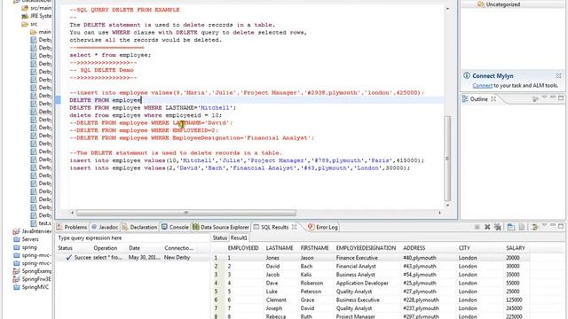 SQL QUERY DELETE смотреть онлайн