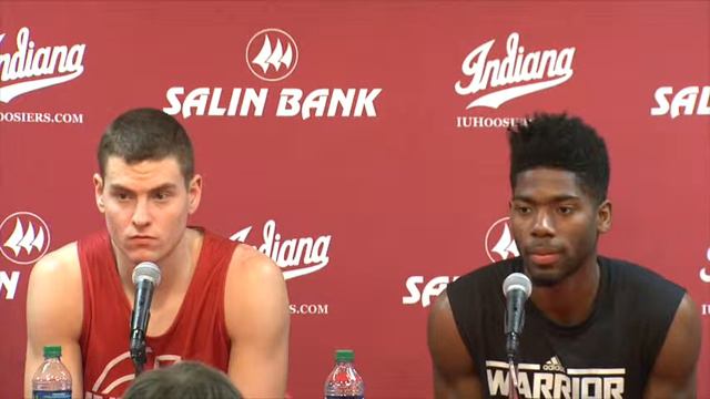 Indiana Basketball players Nick Zeisloft and Robert Johnson 2/16/16 смотреть онлайн