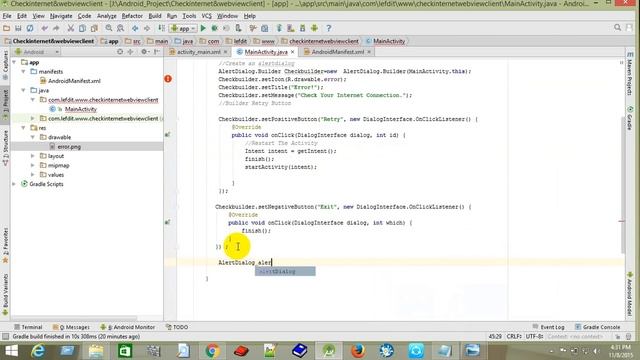 Android Studio internet Check Internet Connection website view splash смотреть онлайн
