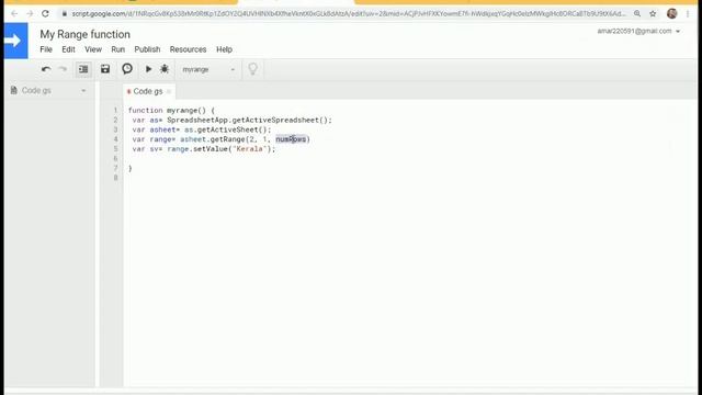 getRange () - JavaScript - Google Sheet - Function - Tutorial -How to write cell range -Hindi смотреть онлайн