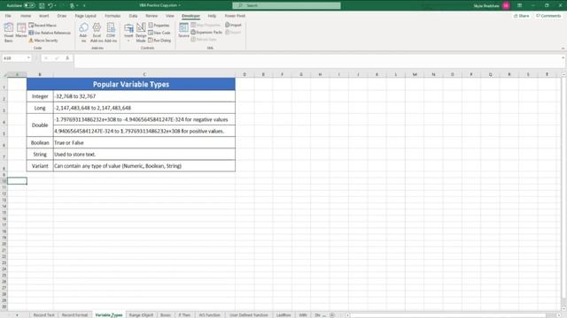 Excel VBA Variables and Data Types: Declare and Initialize variables in Excel VBA #vba #excel смотреть онлайн