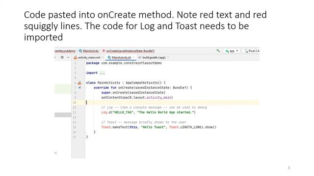 Android Studio: Toast and Log code смотреть онлайн