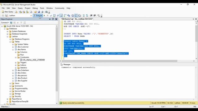 TUTORIAL SQL SERVER 2008 BAGIAN KE 22 (Constraint Check) смотреть онлайн