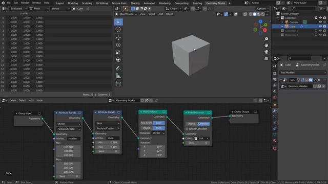 Blender Tutorial - Geometry nodes with collections usage смотреть онлайн