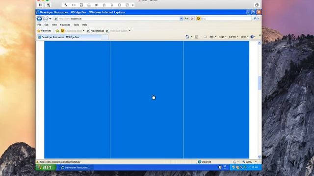 Bug with Modern.IE's website in Windows XP's IE8 смотреть онлайн