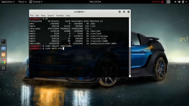 Formatting USB drive in Kali linux смотреть онлайн