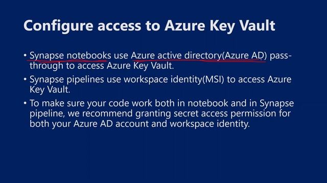 47. Configure access to Azure Key Vault for Synapse Notebook in Azure Synapse Analytics смотреть онлайн