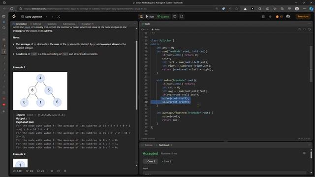 LeetCode 2265. Count Nodes Equal to Average of Subtree (Explained in Hindi) смотреть онлайн