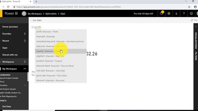 Power BI: Create report with a dashboard by asking a question смотреть онлайн