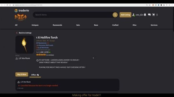 How to trade and check item value - Diablo 2 Resurrected on Traderie.com