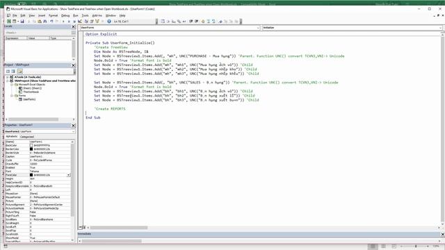 [BSAC] Program VBA to create Task Pane sink Userform with Treeview unicode смотреть онлайн