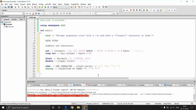 C++ Tutorial for Beginners 4 - C++ Input (Input Statements in C++) | Escape sequences смотреть онлайн
