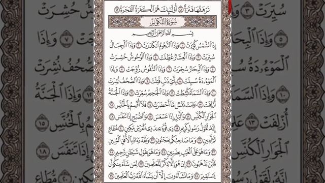 Чтение суры Ат-Таквир (81) Айман Сувейд смотреть онлайн
