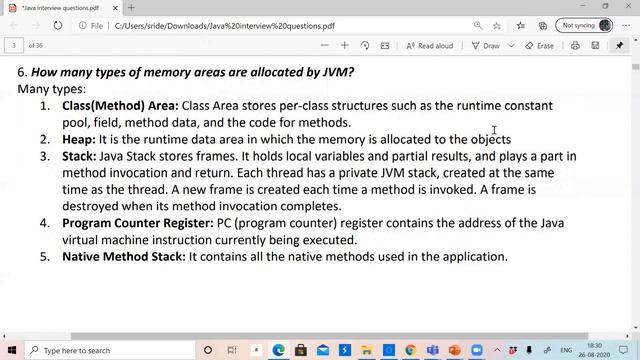 6 how many types memory areas allocated by jvm смотреть онлайн