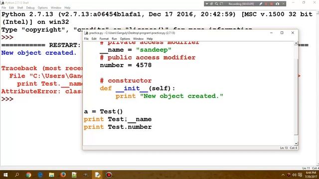 Python Programming Tutorial - 32 - Access Modifier In OOP | Hindi смотреть онлайн
