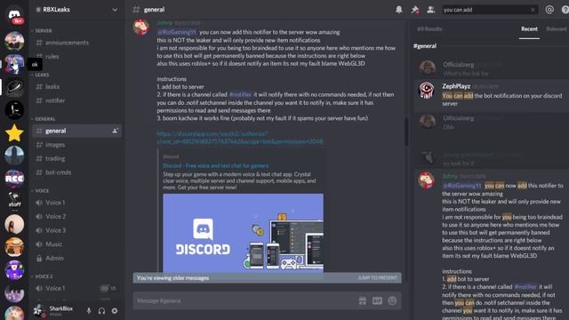 Add RBXLeaks Notifier Bot Onto Your Discord Server! смотреть онлайн