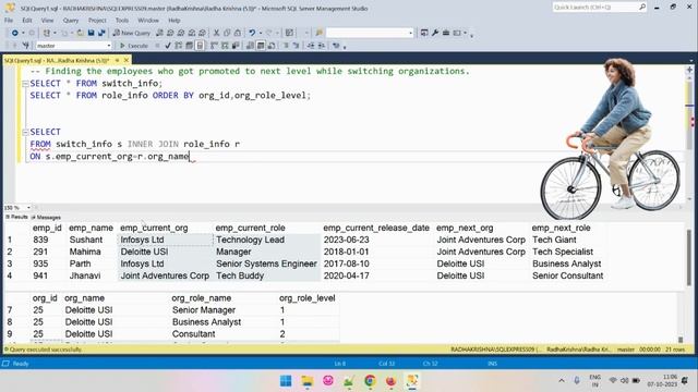 SQL Multi Join Interesting Problem | Finding the employees moved to next level смотреть онлайн
