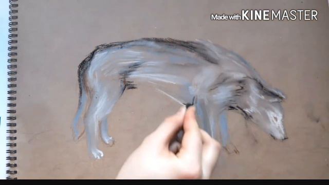 Волк пастелью/ быстрый рисунок/ speed art wolf смотреть онлайн