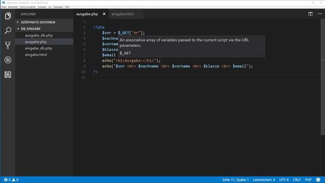 PHP & MySQL - Dateneingabe und Datenausgabe mit PHP - Teil 3: HTML & PHP смотреть онлайн
