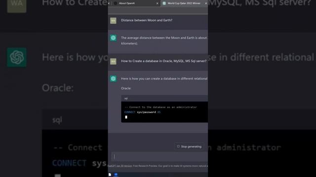 ChatGPT: How to creat a database in Oracle, MySQL and MS SQL Server? смотреть онлайн