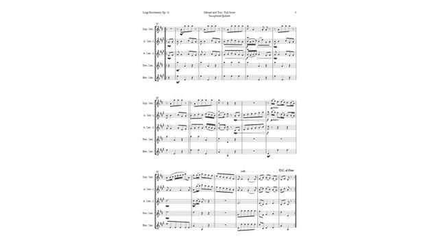 Minuet and Trio by Boccherini for Sax Quintet | SHEET MUSIC смотреть онлайн