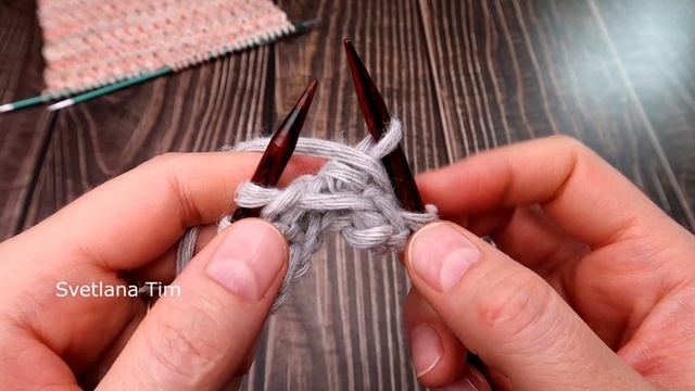 Простой плотный УЗОР спицами прекрасно подойдет для вязания из меланжевой пряжи (меланж) № 635 смотреть онлайн