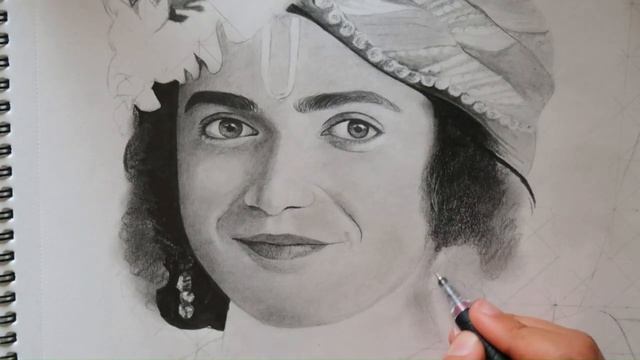 Krishna Pencil Sketch | Radha Krishna Serial | Sumedh Mudgalkar Sketch | By Pooja | PicturaArt смотреть онлайн
